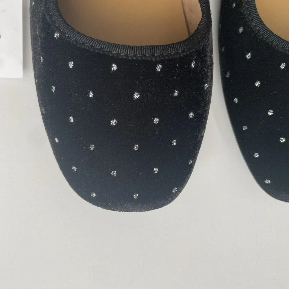 J. Crew Factory Crewcuts Girls' Glitter Dot Velvet Mary Jane Flats‎ K3 Occasion